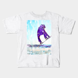 Snowboard Jump Abstract. For snowboarding lovers. Kids T-Shirt